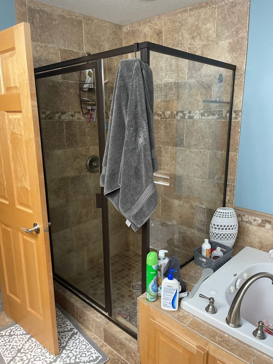 Before shower remodel Albertville MN