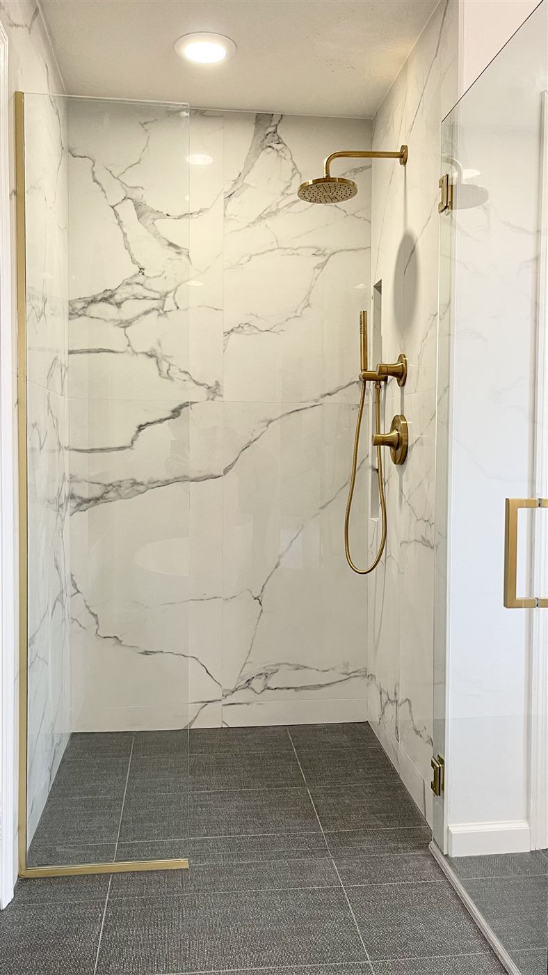Luxury curbless shower