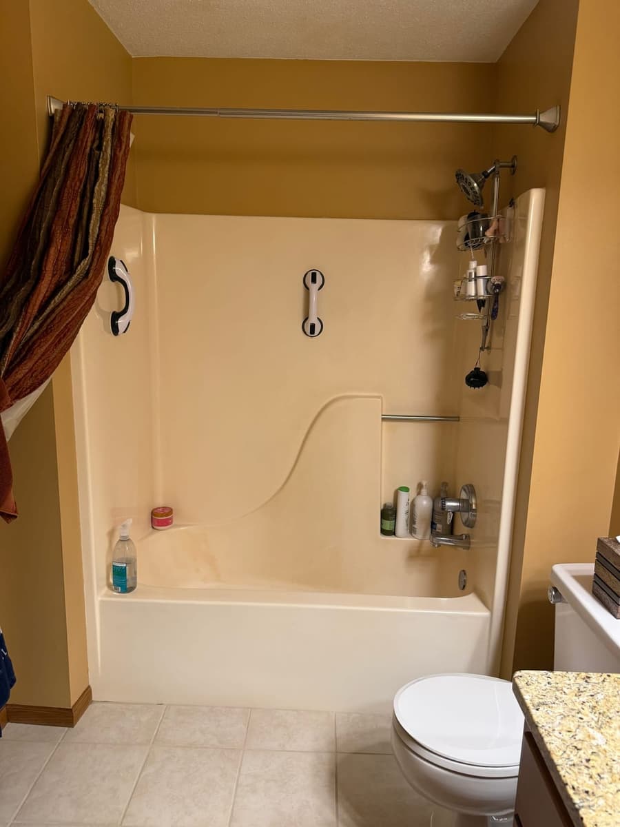 Before marble shower remodel